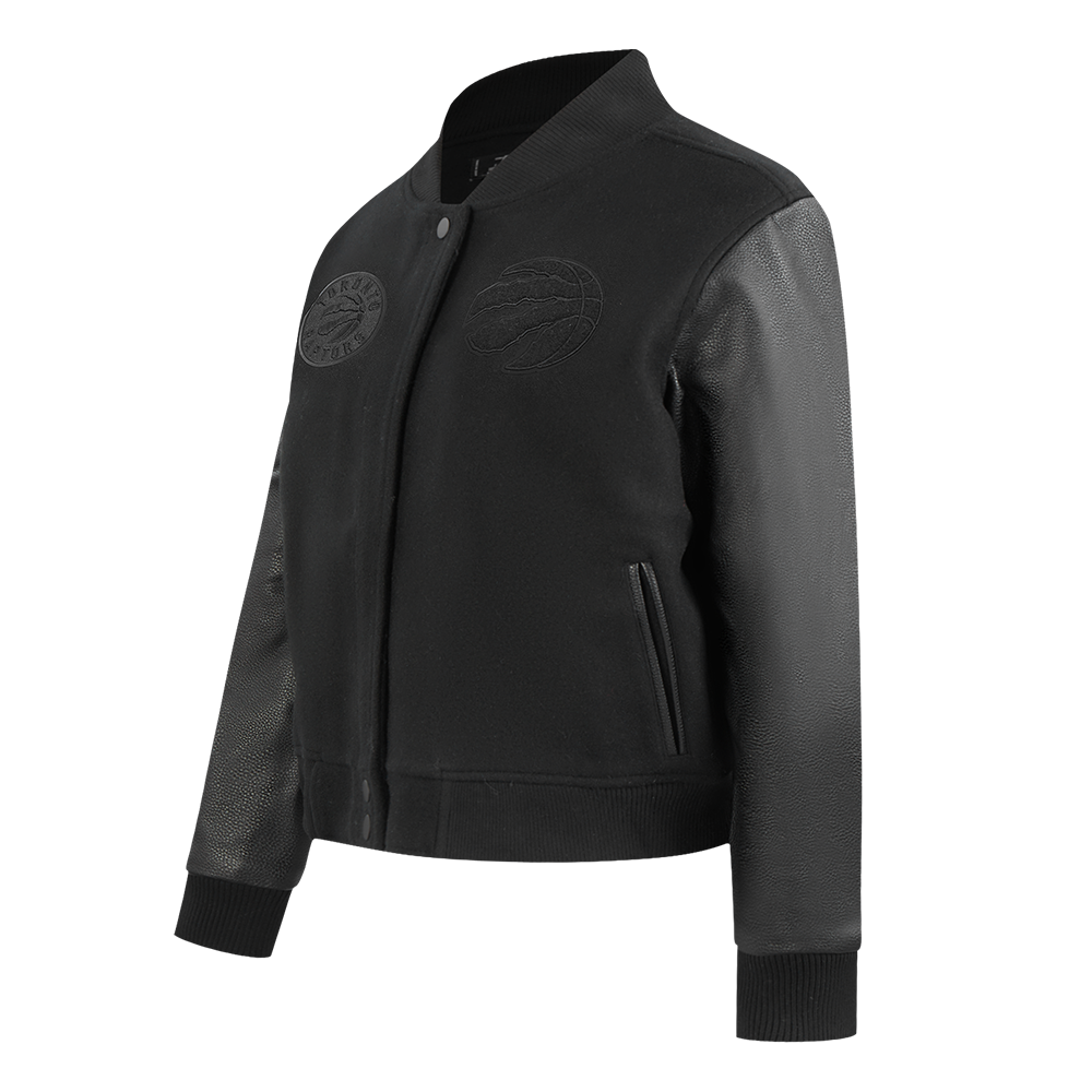 NBA TORONTO RAPTORS TRIPLE BLACK WOMEN'S WOOL VARSITY JACKET (TRIPLE BLACK)