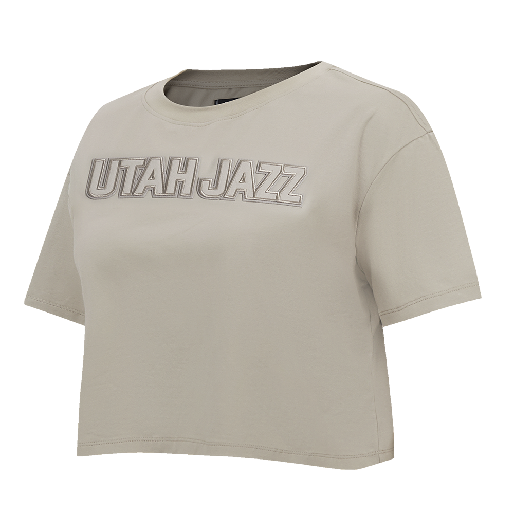 NBA UTAH JAZZ NEUTRAL SINGLE JERSEY BOXY TEE (TAUPE)
