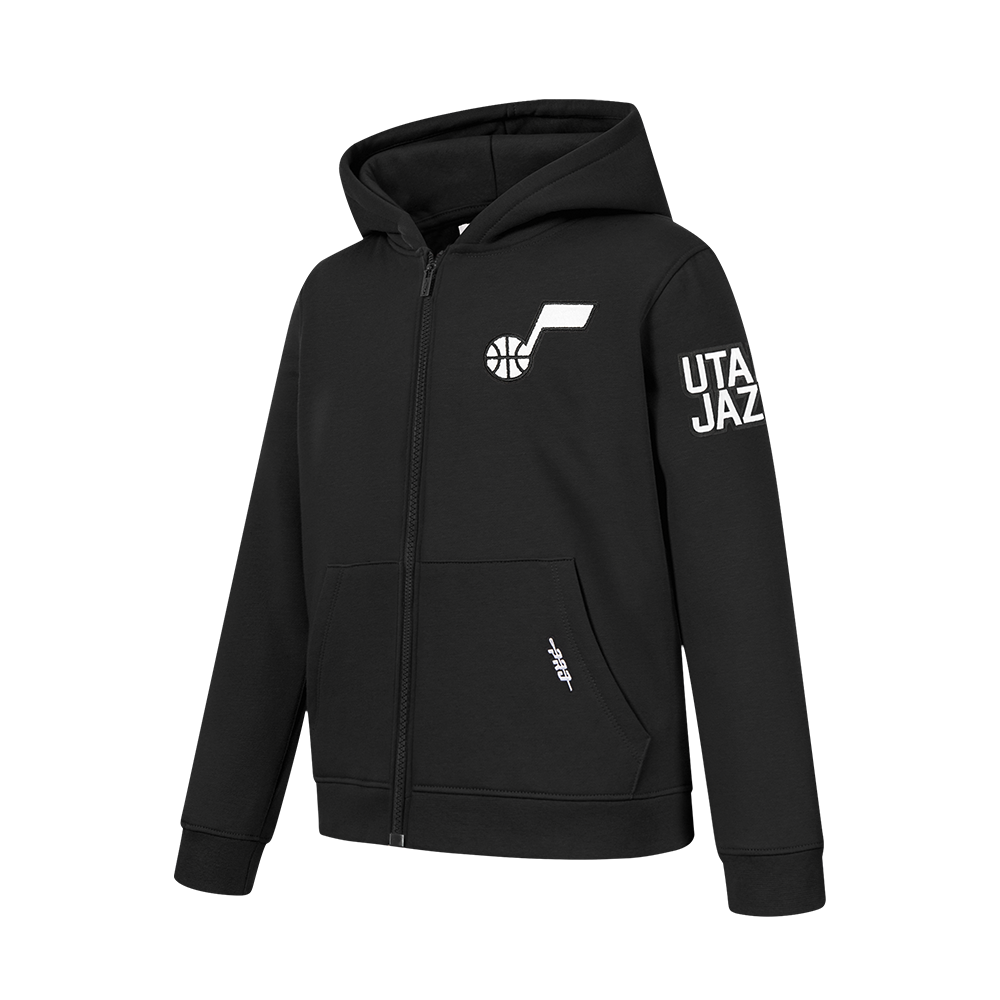 NBA UTAH JAZZ CLASSIC BIG BOYS FLC FZ PO HOODIE (BLACK)
