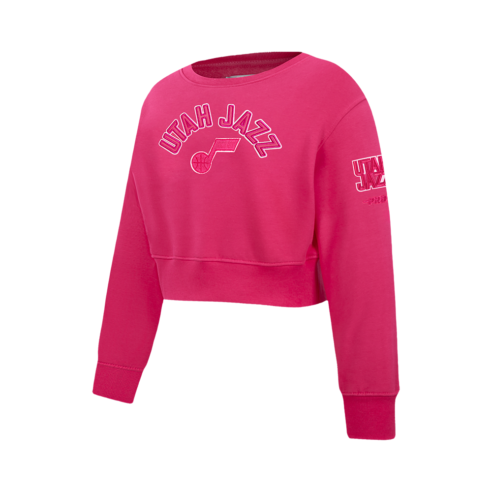 NBA UTAH JAZZ TRIPLE PINK BIG GIRLS FLC CREWNECK (BEETROOT PURPLE)