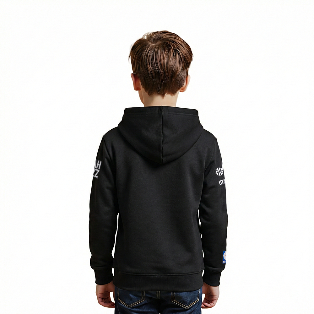 NBA UTAH JAZZ CLASSIC LITTLE BOYS FLEECE PULLOVER HOODIE (BLACK)