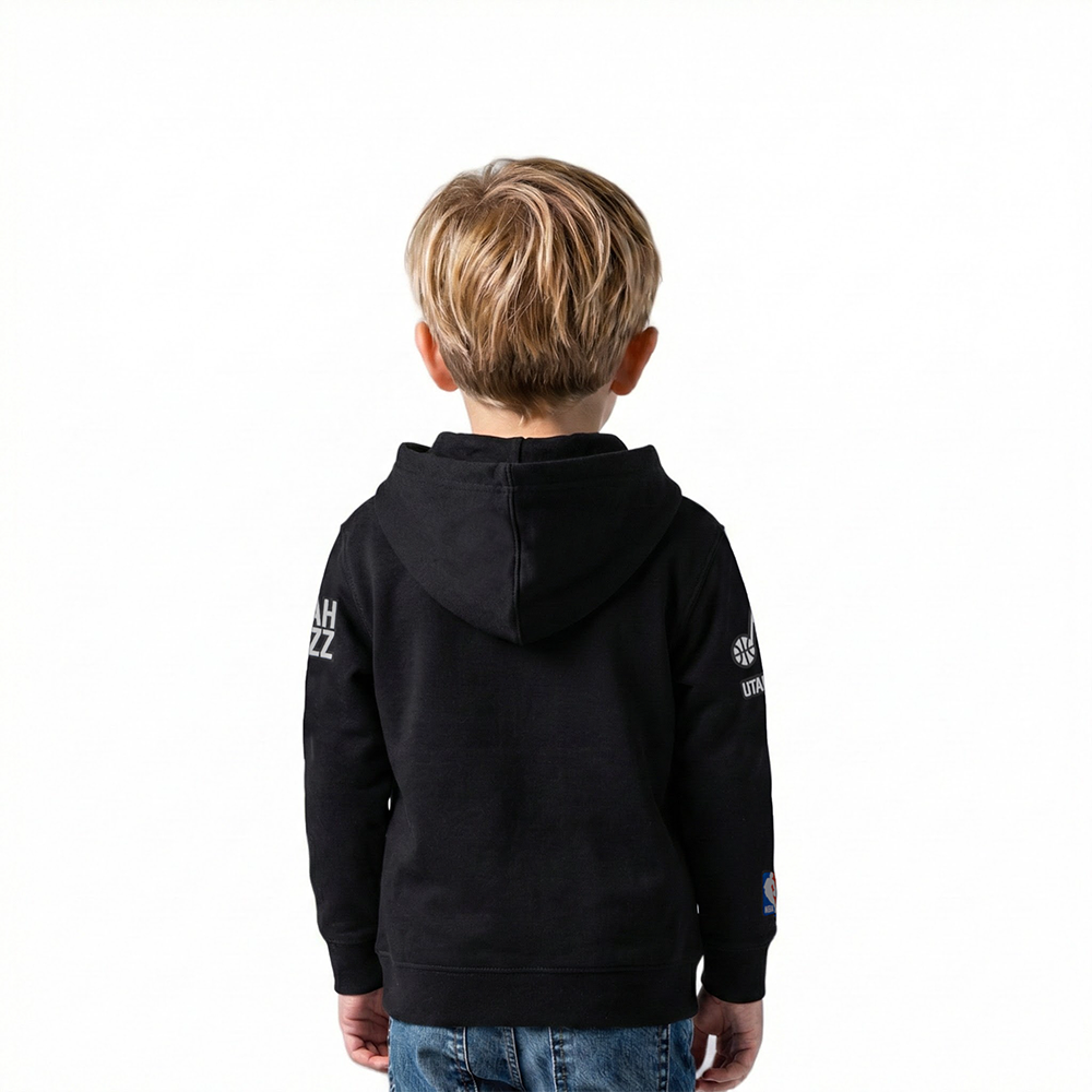 NBA UTAH JAZZ CLASSIC TODDLER BOYS FLEECE PULLOVER HOODIE (BLACK)