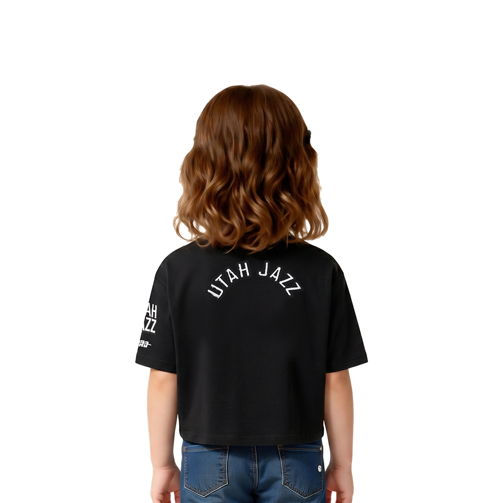 NBA UTAH JAZZ CLASSIC TODDLER GIRLS SHORT SLEEVE BOXY TEE (BLACK)