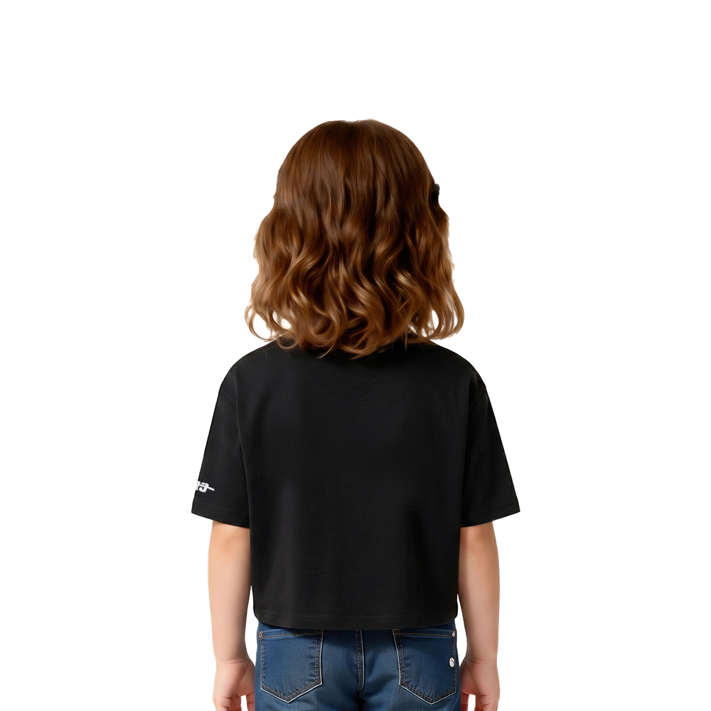 NBA UTAH JAZZ RETRO CLASSIC TODDLER GIRLS SHORT SLEEVE BOXY TEE (BLACK)