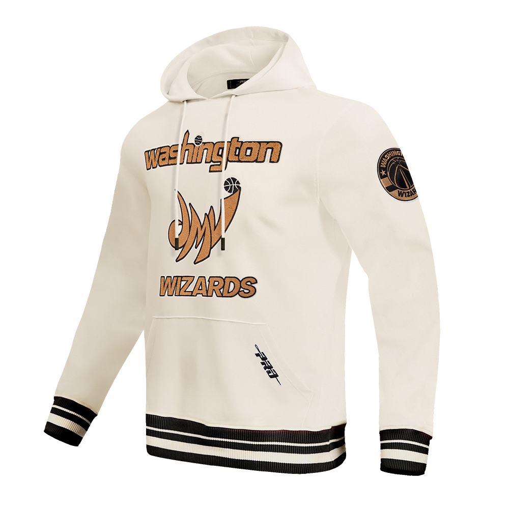 NBA WASHINGTON WIZARDS CITY EDITION 25-26 MEN'S RIB FLC PO HOODIE (EGGSHELL/ BLACK)