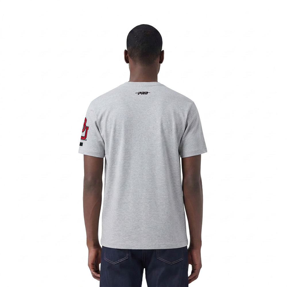 BOSTON UNIVERSITY CLASSIC MEN'S STACKED LOGO TEE (HEATHER GREY)