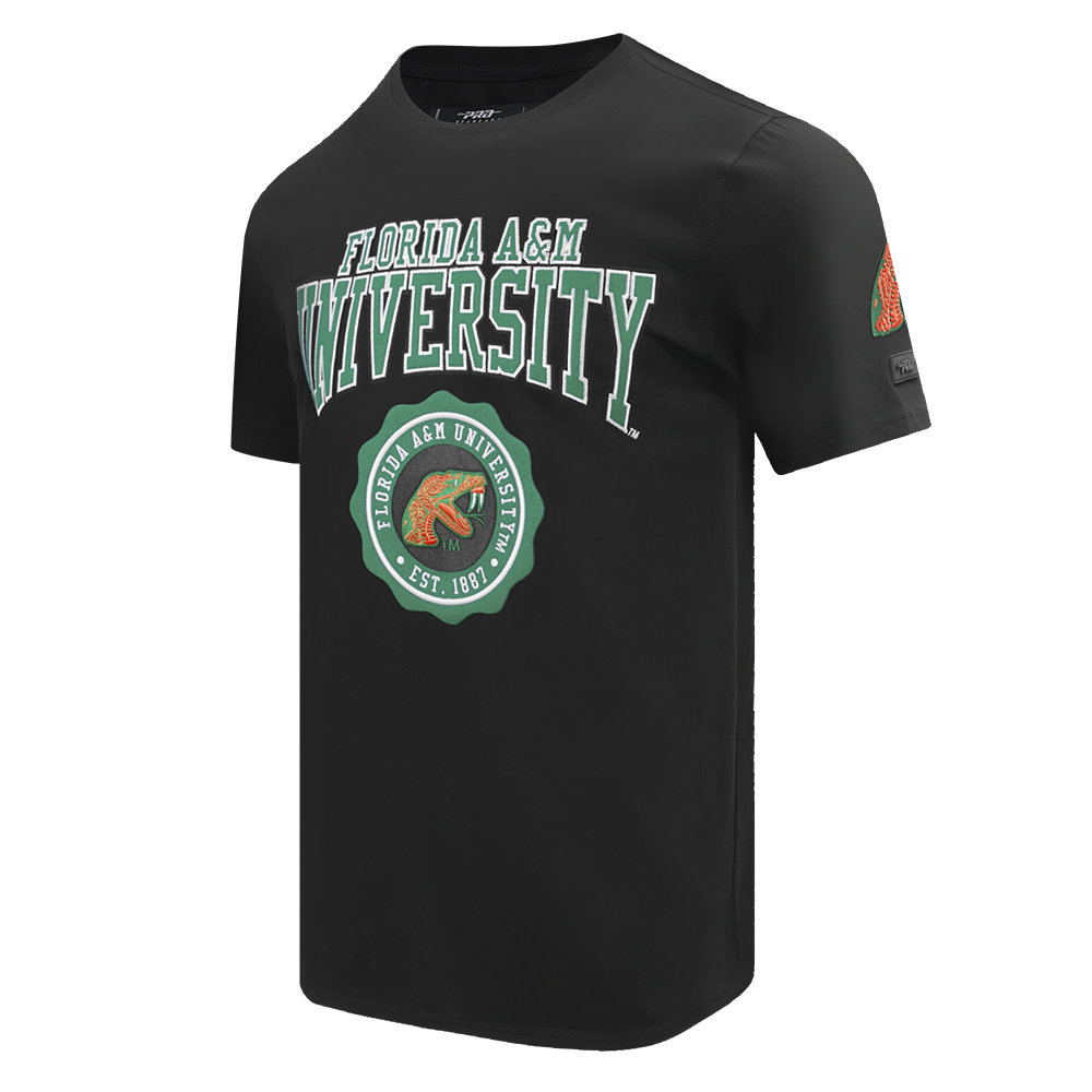 COLLEGE FLORIDA A&M UNIVERSITY CREST EMBLEM MEN'S SJ TEE (BLACK)