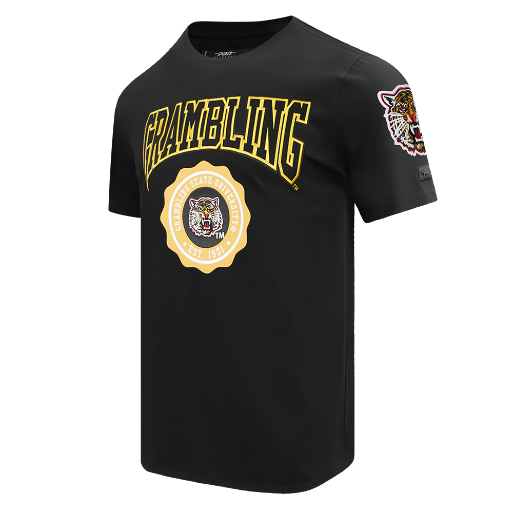 COLLEGE GRAMBLING STATE UNIVERSITY CREST EMBLEM MEN'S SJ TEE (BLACK)