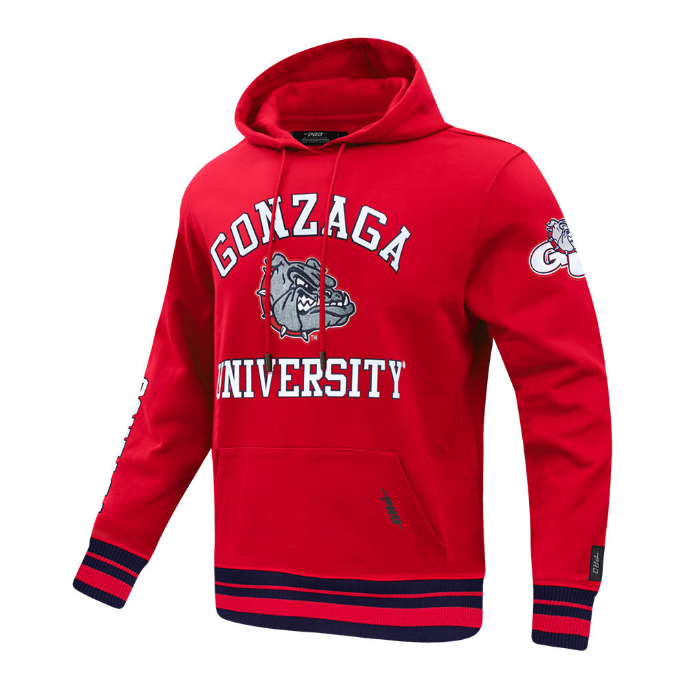 GONZAGA UNIVERSITY CLASSIC MEN'S STACKED LOGO PO HOODIE (RED/MIDNIGHT NAVY/RED)