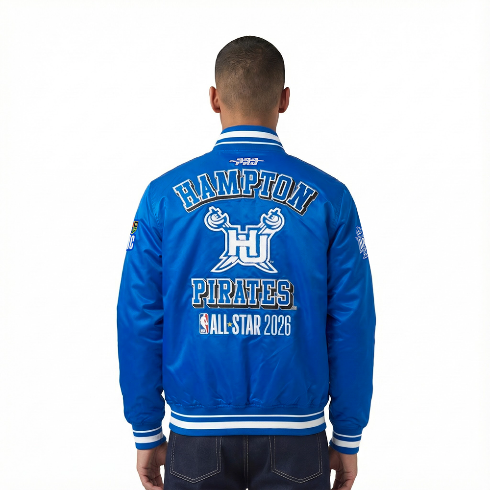 HAMPTON UNIVERSITY HBCU CLASSIC 2026 MEN'S RIB SATIN JACKET (ROYAL BLUE)