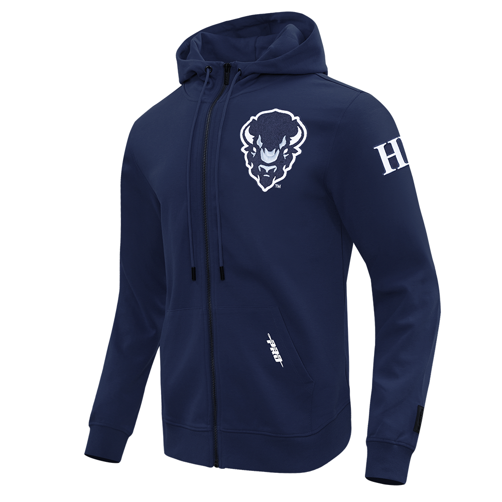 HOWARD UNIVERSITY CLASSIC MEN'S FULL ZIP PULLOVER HOODIE (MIDNIGHT NAVY)