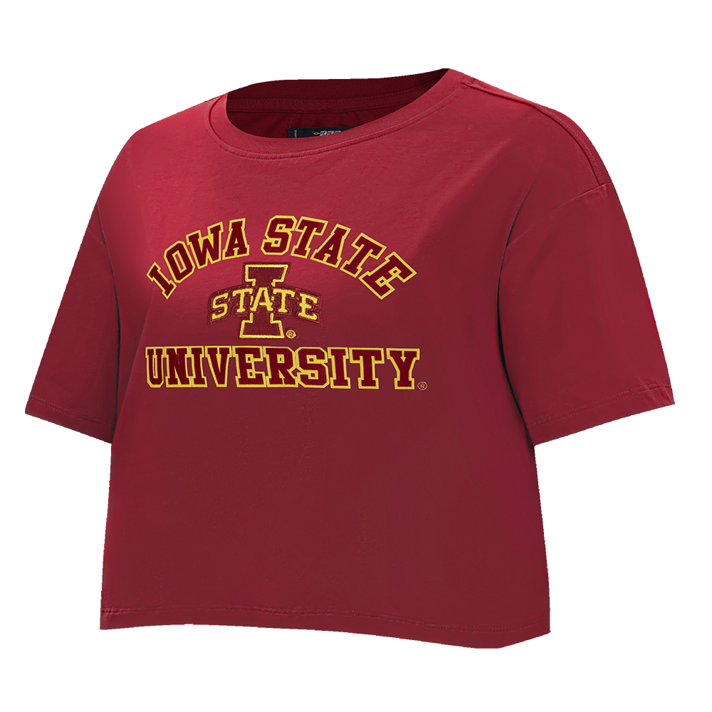 COLLEGE IOWA STATE UNIVERSITY COLLEGE CLASSIC ESSENTIALS WOMEN'S SJ BOXY TEE (CARDINAL RED)