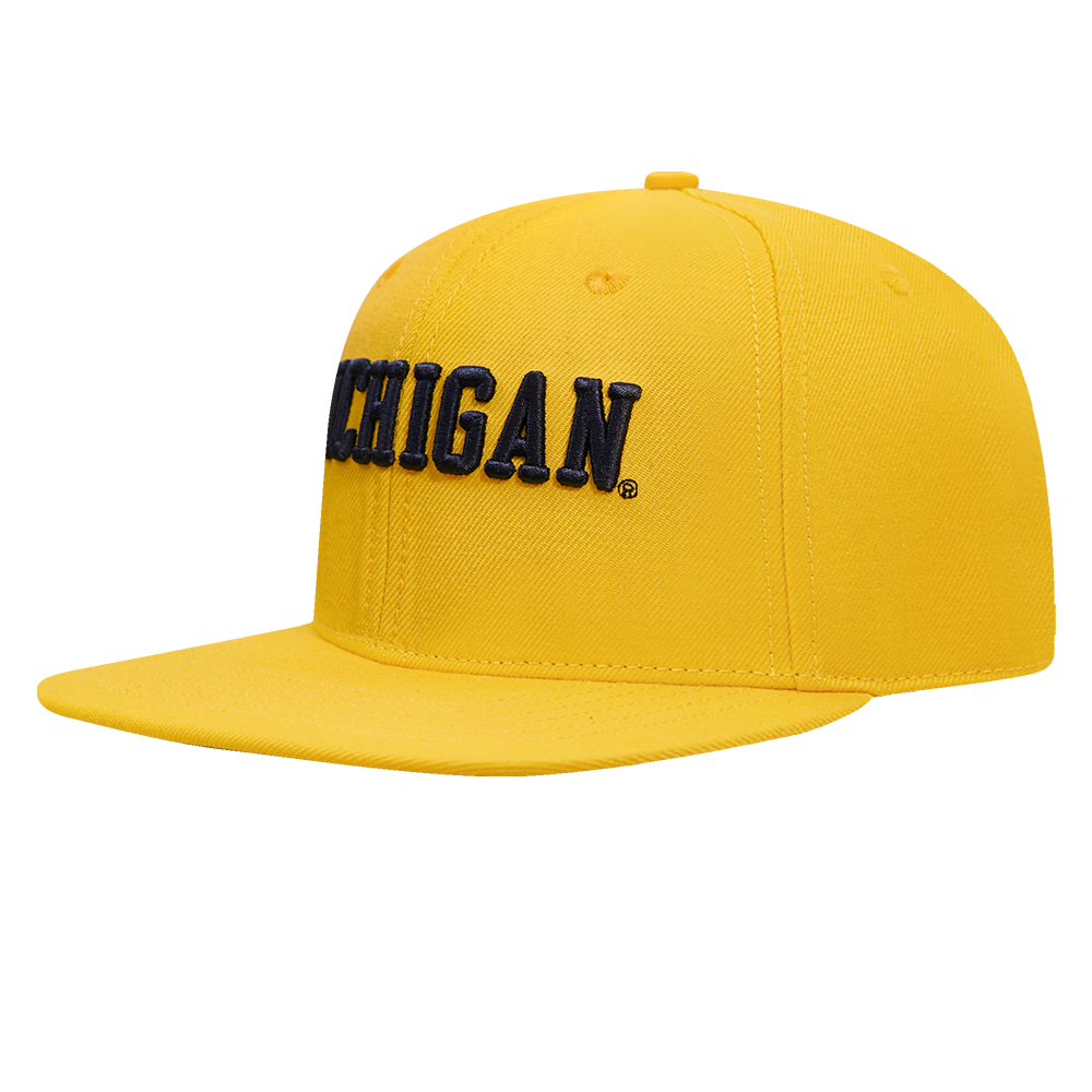 UNIVERSITY OF MICHIGAN CLASSIC UNISEX WOOL SNAPBACK HAT YELLOW Pro Standard