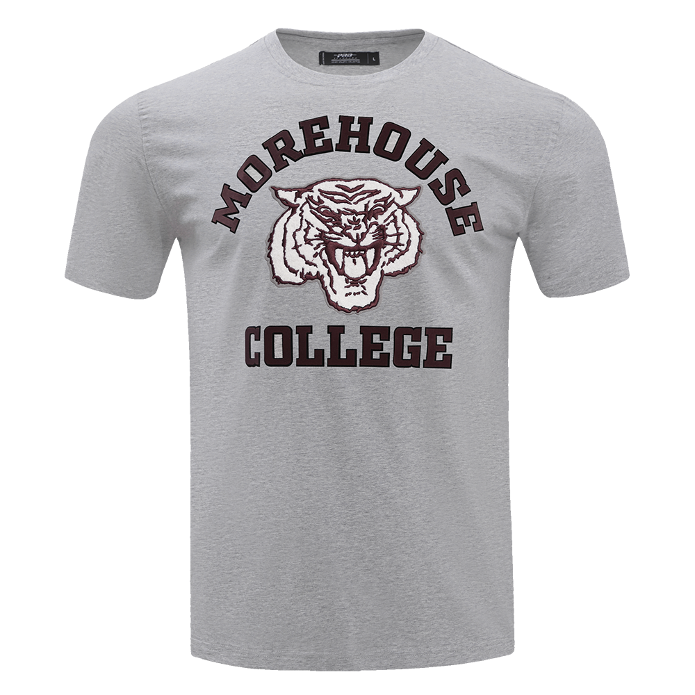 MOREHOUSE COLLEGE CLASSIC MEN´S STACKED LOGO TEE (HEATHER GREY)
