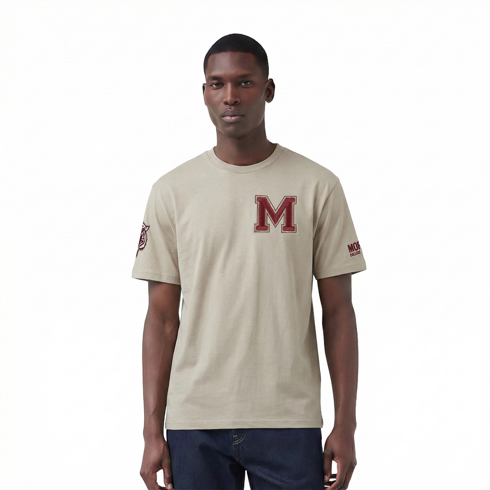 Morehouse College NEUTRAL MEN'S CJ DROP SHOULDER TEE (TAUPE)