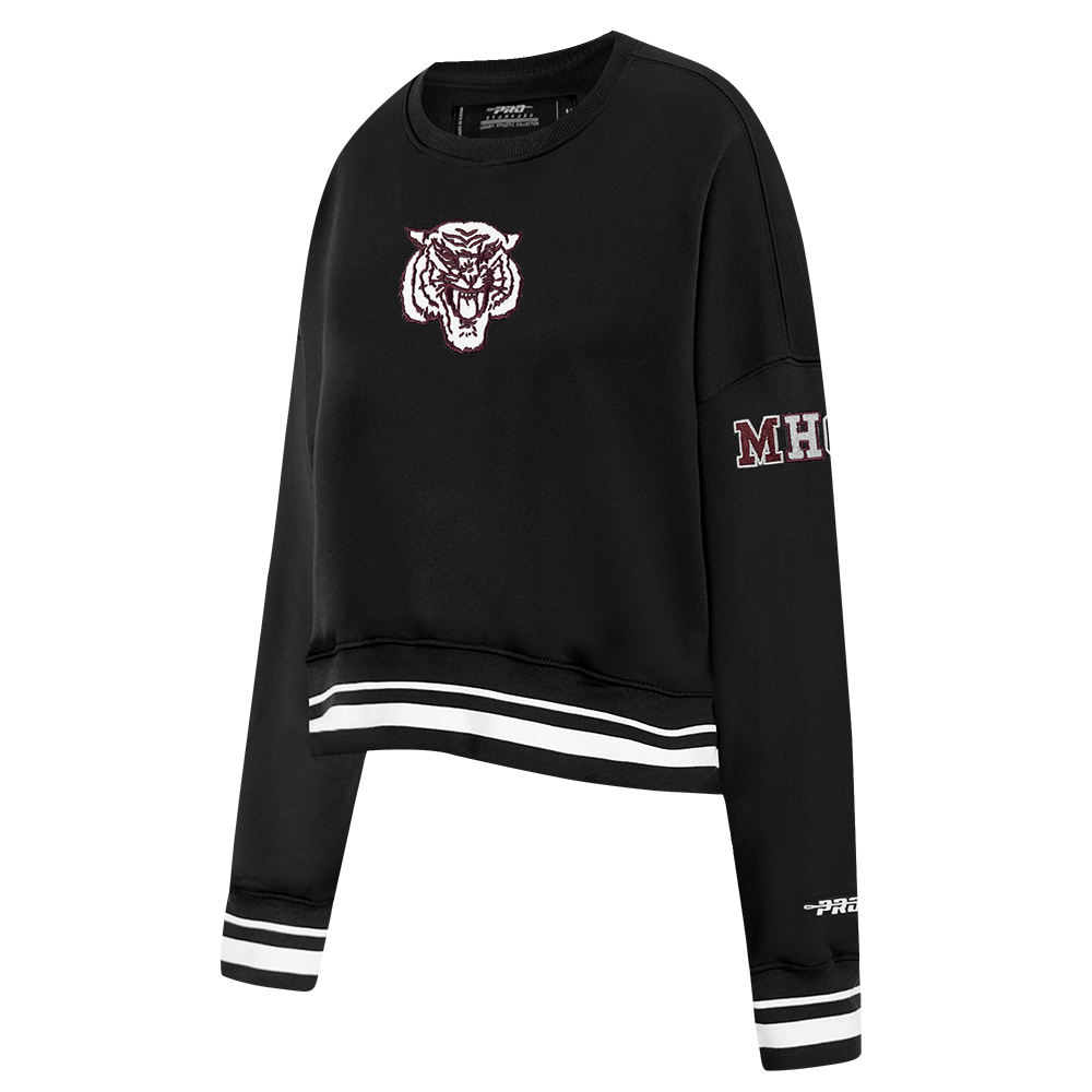 MOREHOUSE COLLEGE CLASSIC WOMEN'S RIB FLEECE CREWNECK (BLACK)