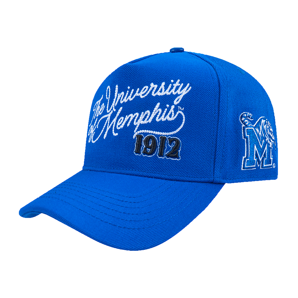COLLEGE UNIVERSITY OF MEMPHIS VINTAGE VARSITY PINCHFRONT SNAPBACK HA (ROYAL BLUE)