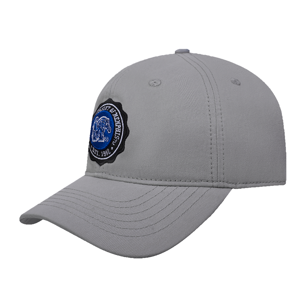 COLLEGE UNIVERSITY OF MEMPHIS CREST EMBLEM MEN'S DAD HAT (GRAY)