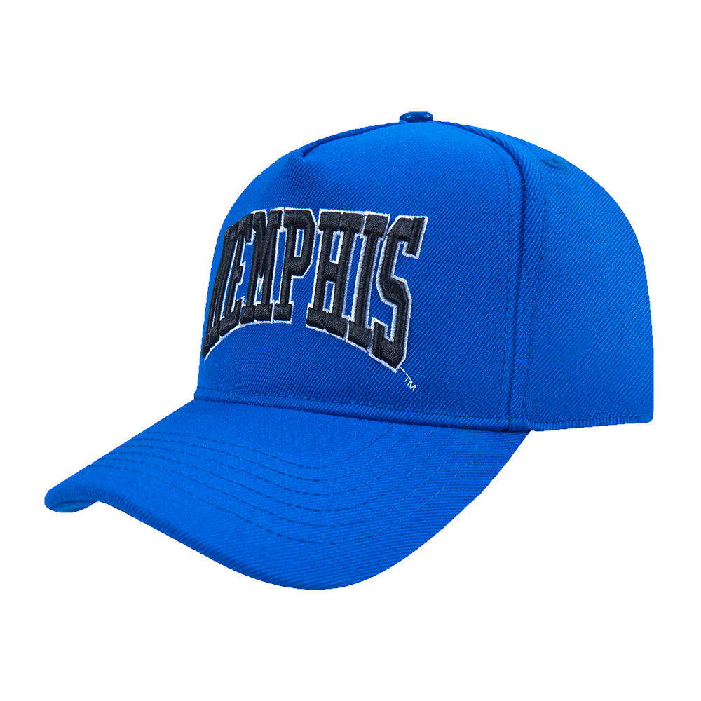 COLLEGE UNIVERSITY OF MEMPHIS CREST EMBLEM MEN'S PINCH FRONT STRAPBACK H (ROYAL BLUE)