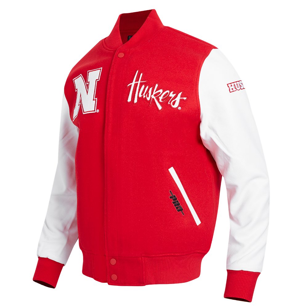 UNIVERSITY OF NEBRASKA CLASSIC WOOL VARSITY JACKET (RED/WHITE)