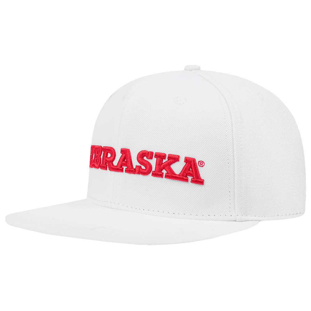 UNIVERSITY OF NEBRASKA CLASSIC UNISEX WOOL SNAPBACK HAT (WHITE)