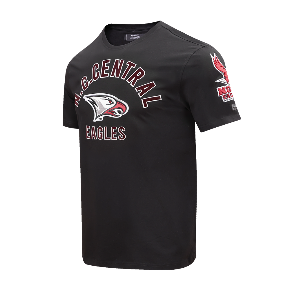NORTH CAROLINA CENTRAL UNIVERSITY CLASSIC MEN'S STACKED LOGO TE (BLACK)