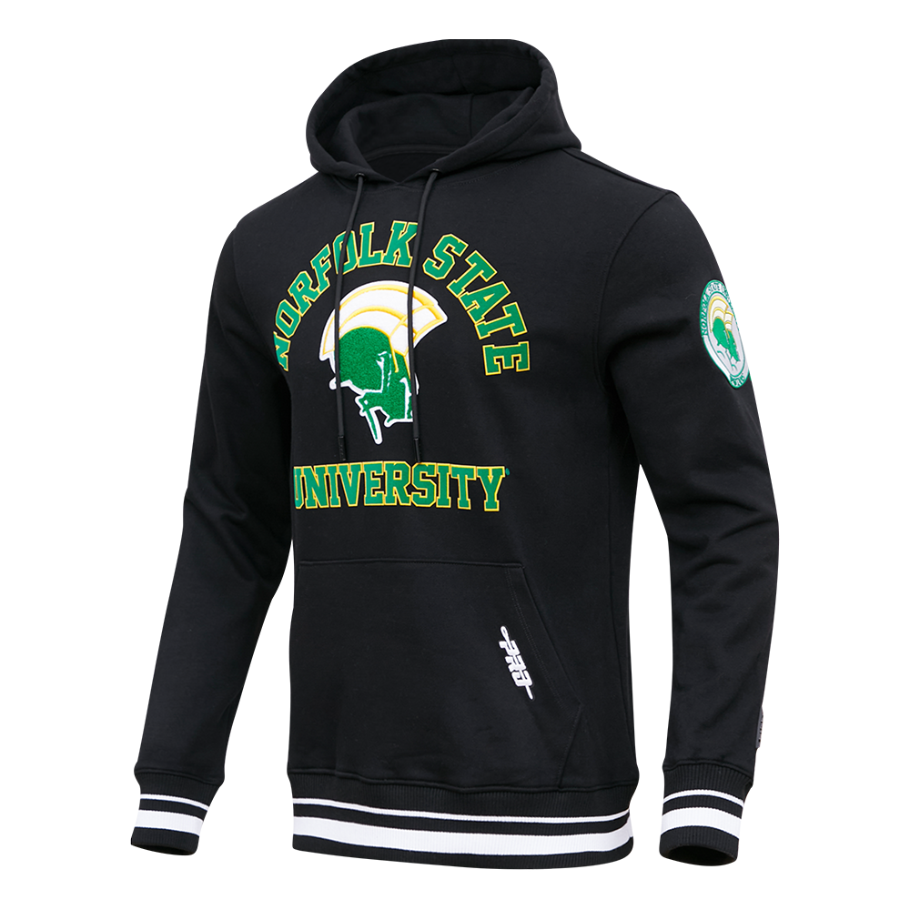 NORFOLK STATE UNIVERSITY CLASSIC MEN'S STACKED LOGO PO HOODIE (BLACK)