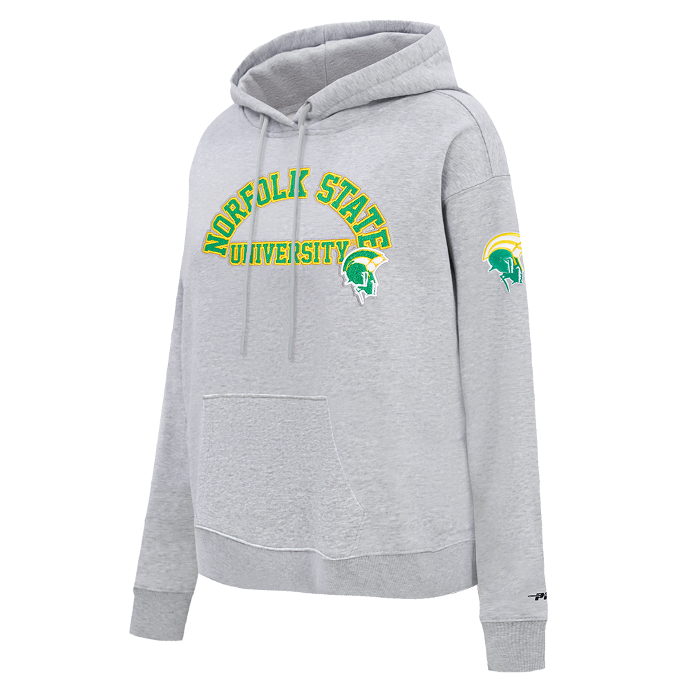 COLLEGE NORFOLK STATE UNIVERSITY CLASSIC WOMEN'S FLC PO HOODIE (HEATHER GREY)