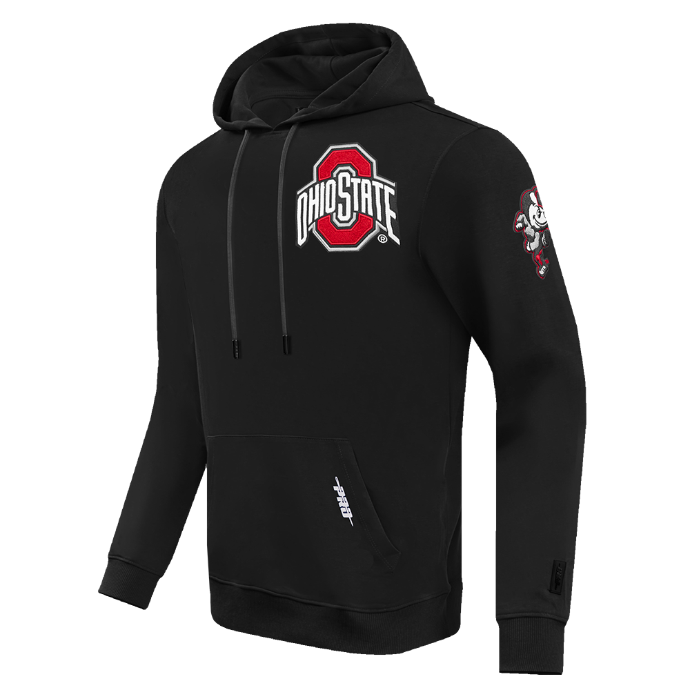 OHIO STATE UNIVERSITY CHAMPIONS MEN'S RIB SATIN JACKET (BLACK/RED/BLACK)