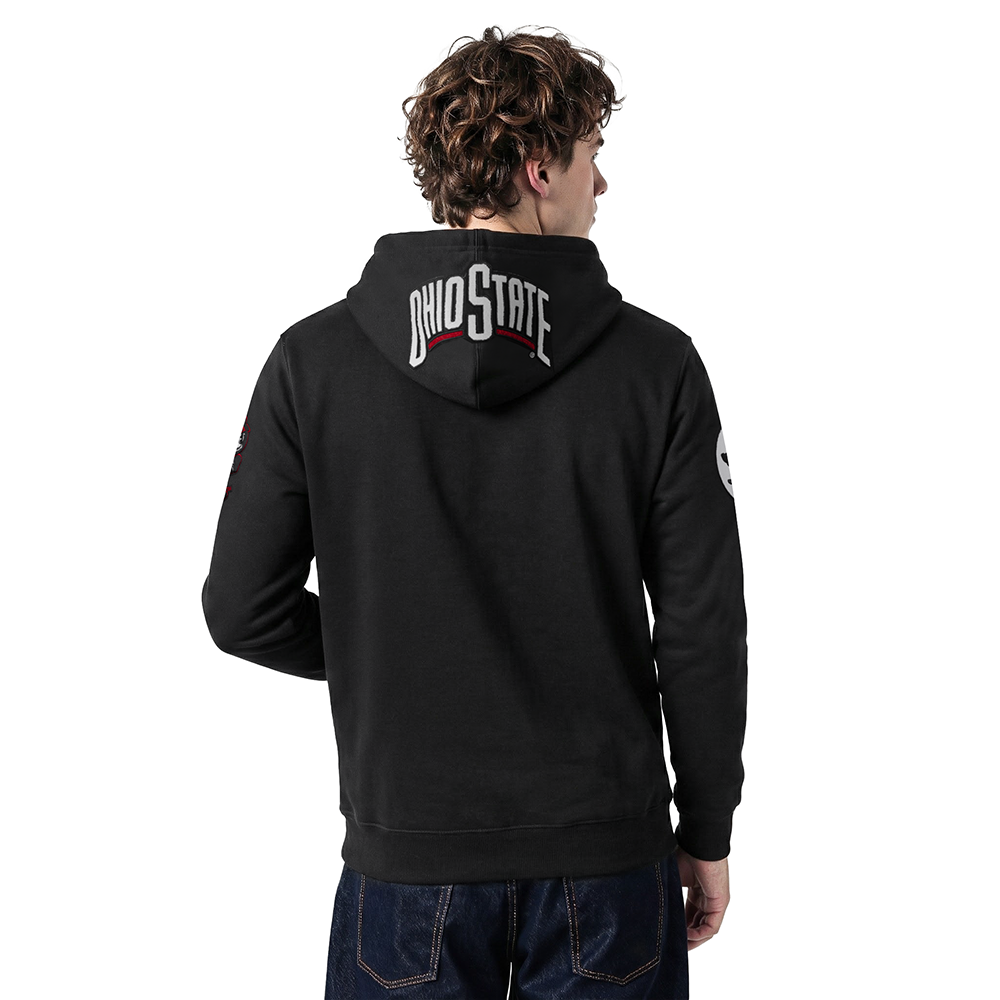OHIO STATE UNIVERSITY CLASSIC MEN'S FULL ZIP PULLOVER HOODIE (BLACK)
