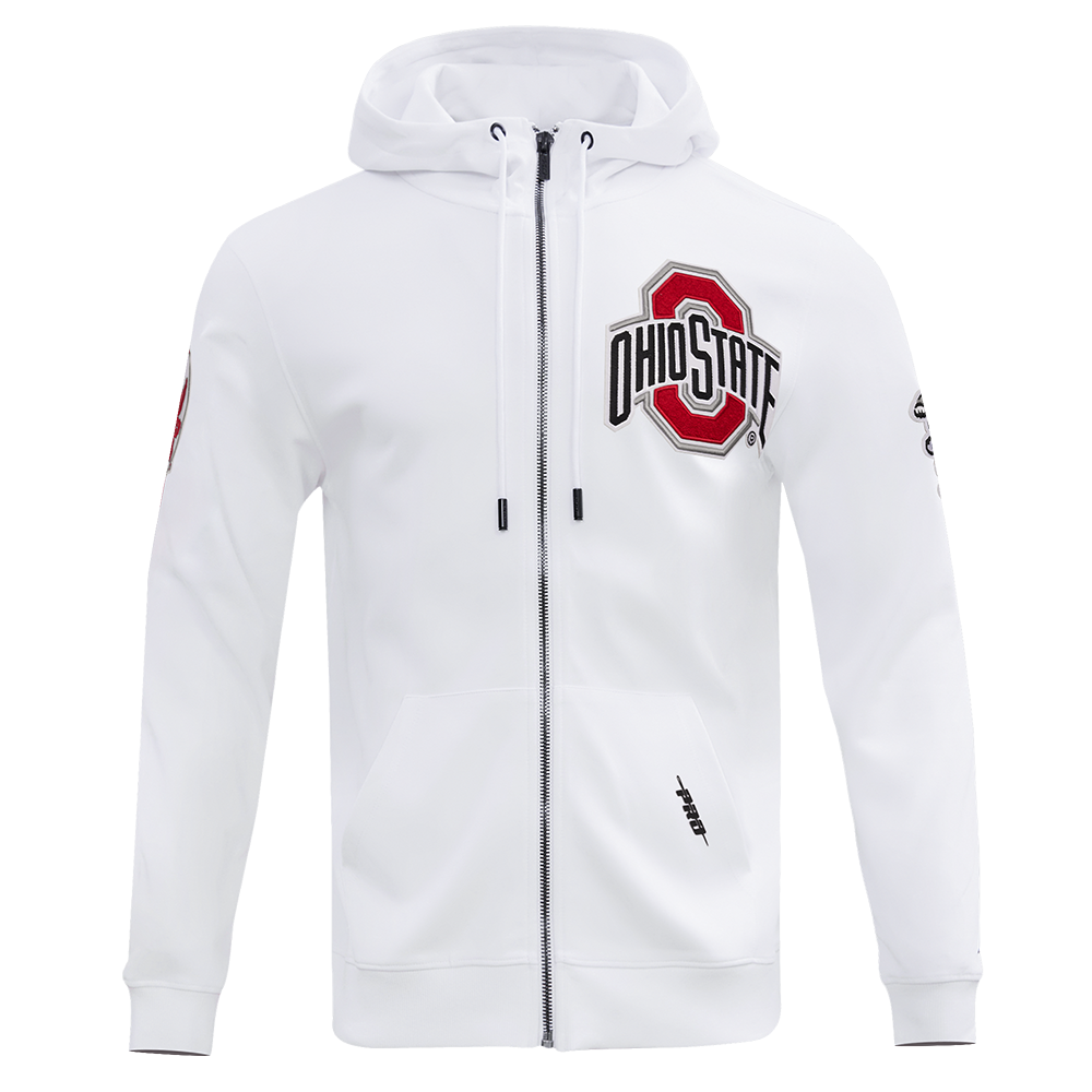 OHIO STATE UNIVERSITY CLASSIC MEN S FZ PO HOODIE WHITE Pro Standard