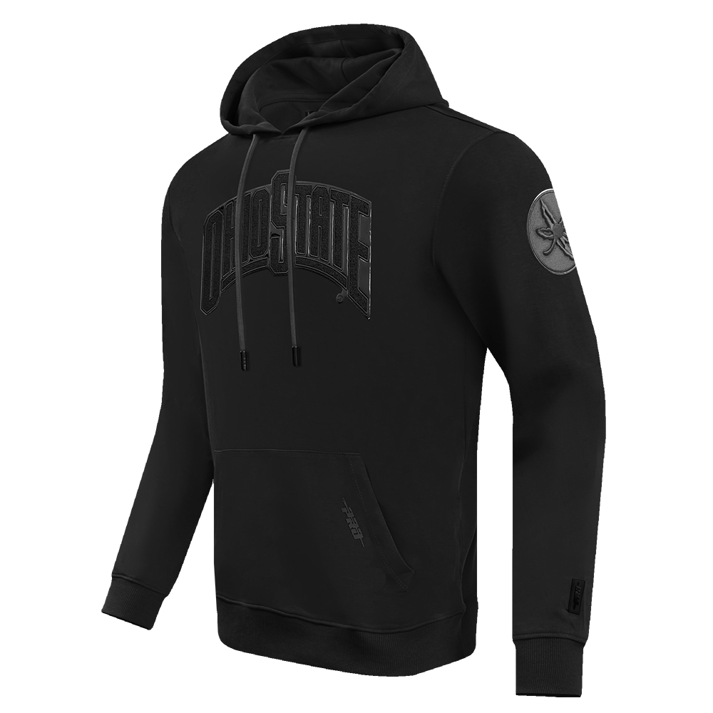 COLLEGE OHIO STATE UNIVERSITY TRIPLE BLACK MEN'S FLC PO HOODIE (BLACK)