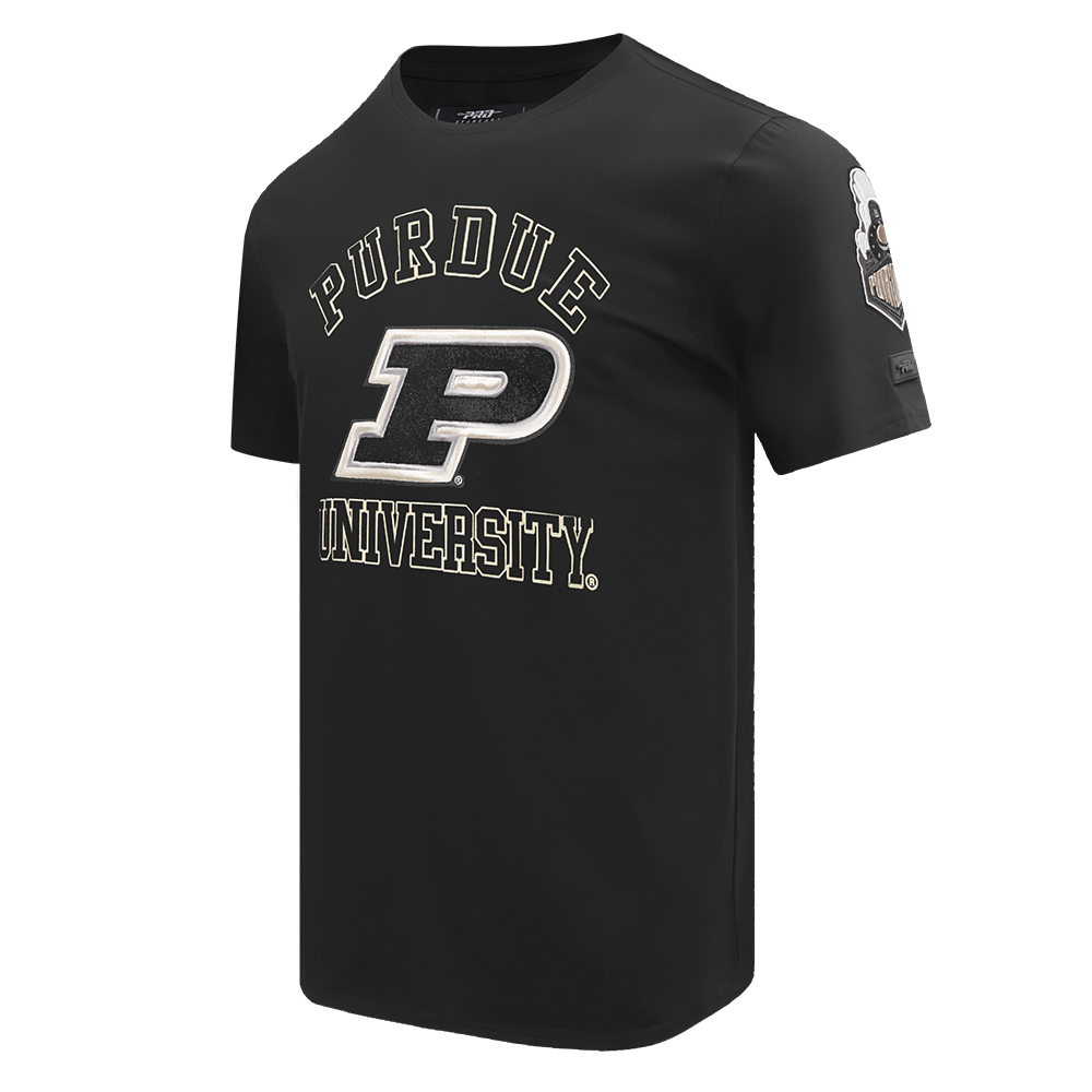 PURDUE UNIVERSITY CLASSIC MEN'S STACKED LOGO TEE (BLACK)