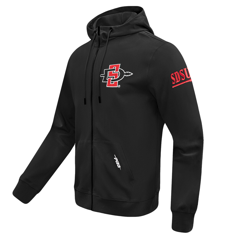SAN DIEGO STATE UNIVERSITY CLASSIC MEN'S DK FZ PO HOODIE (BLACK)