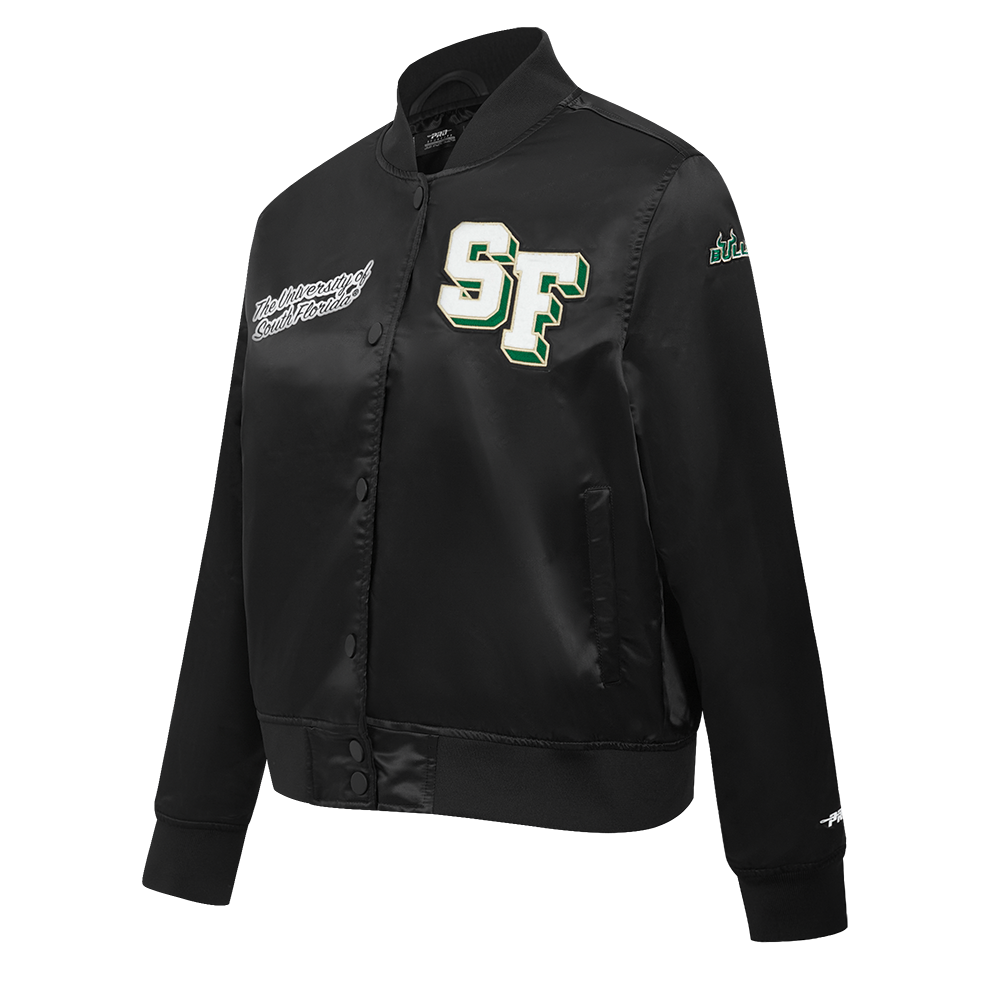 UNIVERSITY OF SOUTH FLORIDA CLASSIC SATIN JACKET (BLACK)