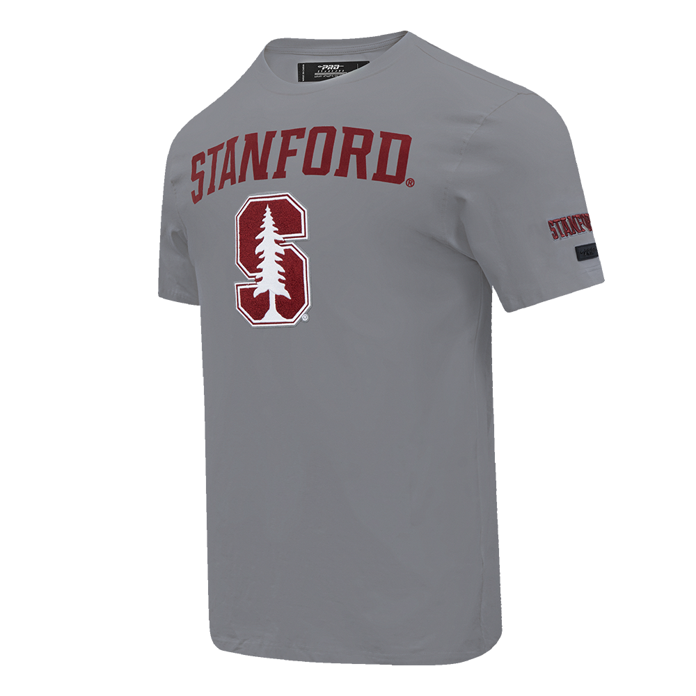 STANFORD UNIVERSITY CLASSIC STACKED LOGO SINGLE JERSEY TEE (GRAY)