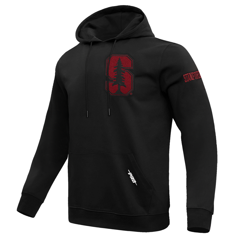 STANFORD UNIVERSITY CLASSIC DOUBLE KNIT PULLOVER HOODIE (BLACK)