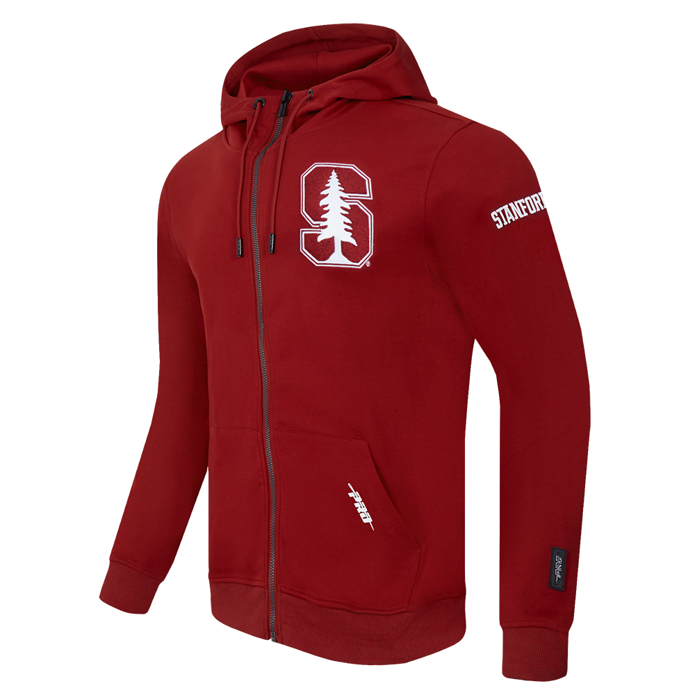 STANFORD UNIVERSITY CLASSIC DOUBLE KNIT FULL ZIP PULLOVER HOODIE (CARDINAL RED)