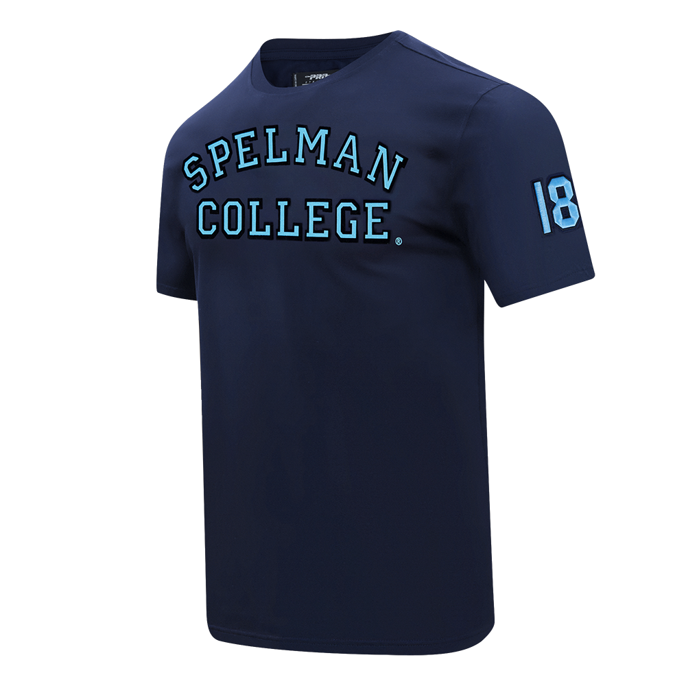 SPELMAN COLLEGE CLASSIC MEN'S STACKED LOGO TEE (MIDNIGHT NAVY)