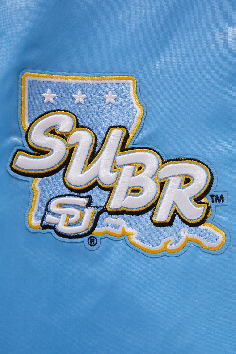 SOUTHERN UNIVERSITY HOMECOMING RIB MEN'S SATIN JACKET (UNIVERSITY BLUE)