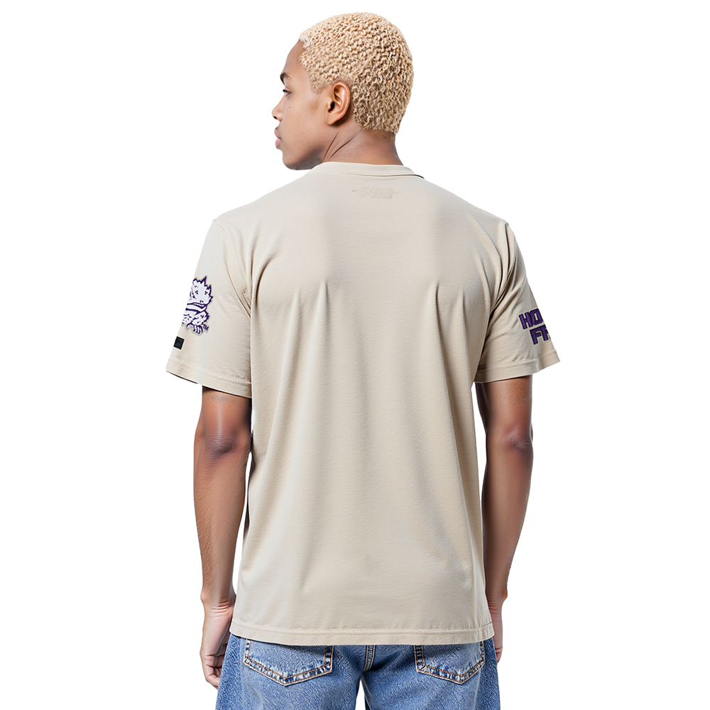 TEXAS CHRISTIAN UNIVERSITY   NEUTRAL MEN'S CJ DROP SHOULDER TEE (TAUPE)