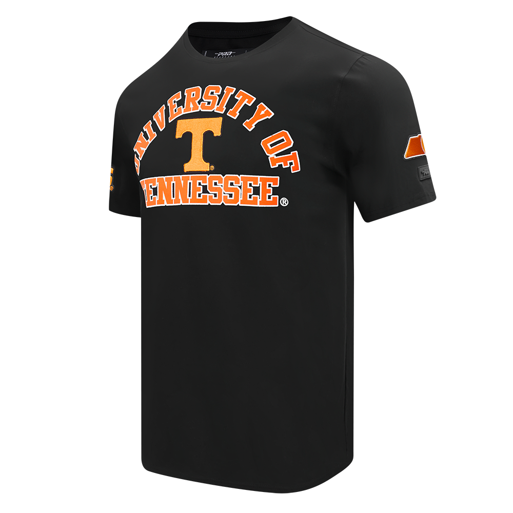 UNIVERSITY OF TENNESSEE CLASSIC STACKED LOGO SINGLE JERSEY TEE (BLACK)