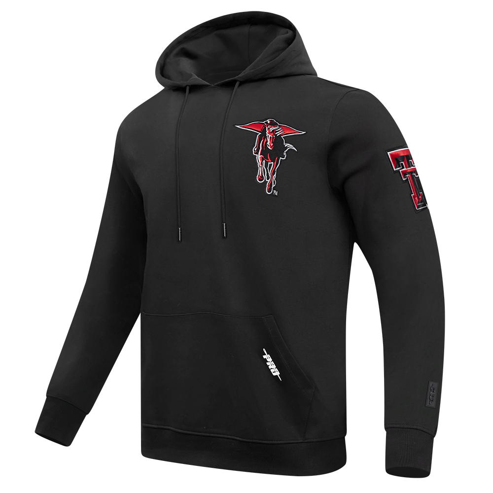 TEXAS TECH UNIVERSITY CLASSIC DOUBLE KNIT PULLOVER HOODIE (BLACK)