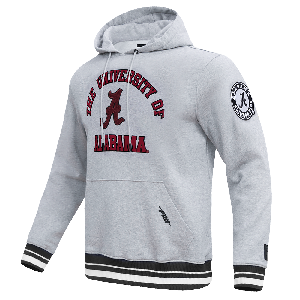 UNIVERSITY OF ALABAMA CLASSIC MEN'S PULLOVER HOODIE (HEATHER GRAY/BLACK)