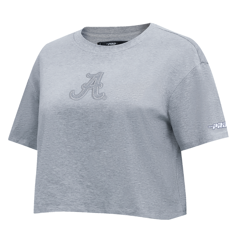 COLLEGE UNIVERSITY OF ALABAMA REVERSE FRENCH TERRY WOMEN'S SJ BOXY TEE (DARK HEATHER GRAY)