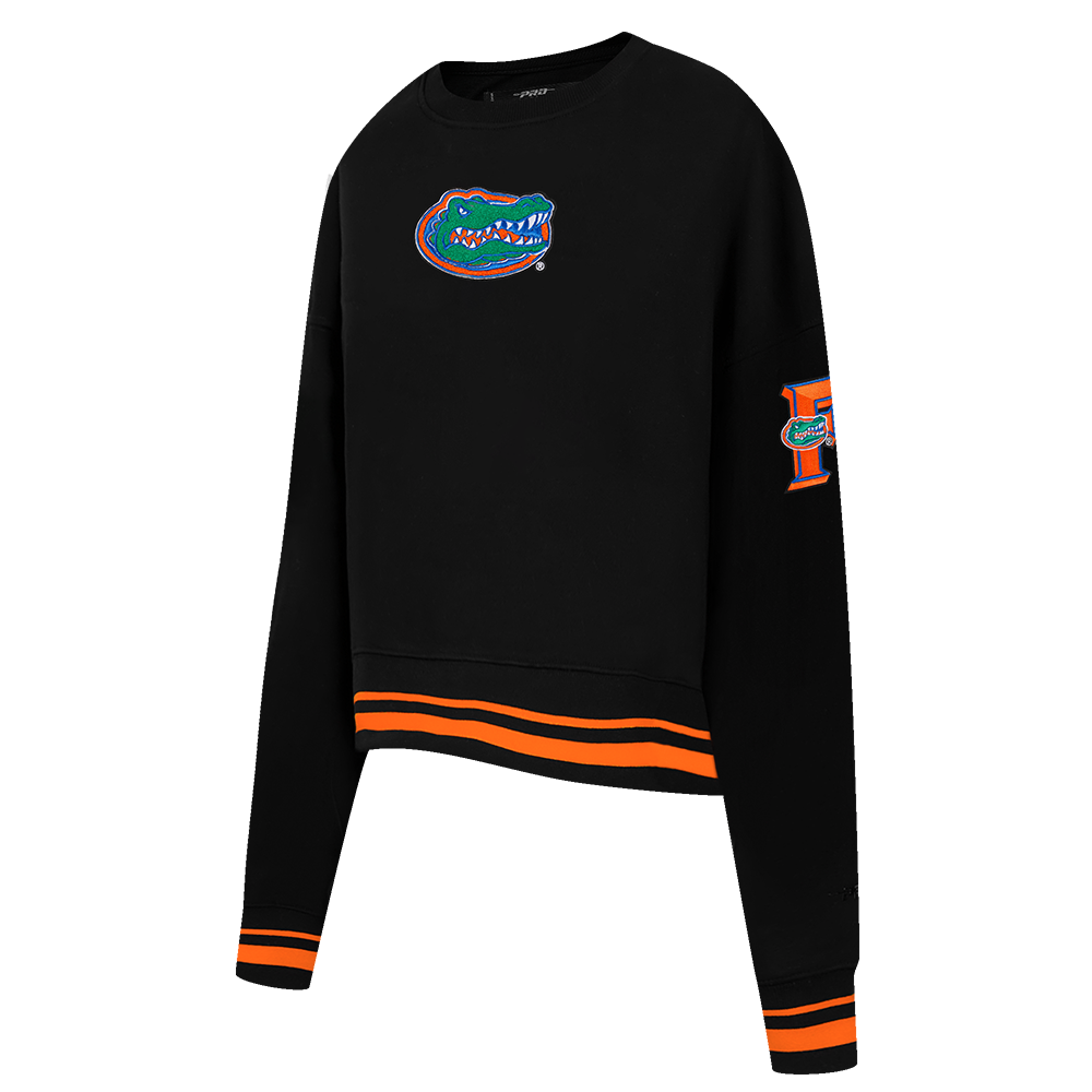 UNIVERSITY OF FLORIDA CLASSIC WOMEN'S RIB FLEECE CREWNECK (BLACK/ORANGE)