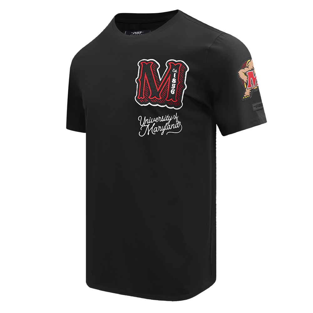 COLLEGE UNIVERSITY OF MARYLAND VINTAGE VARSITY MEN'S SJ TEE (BLACK)