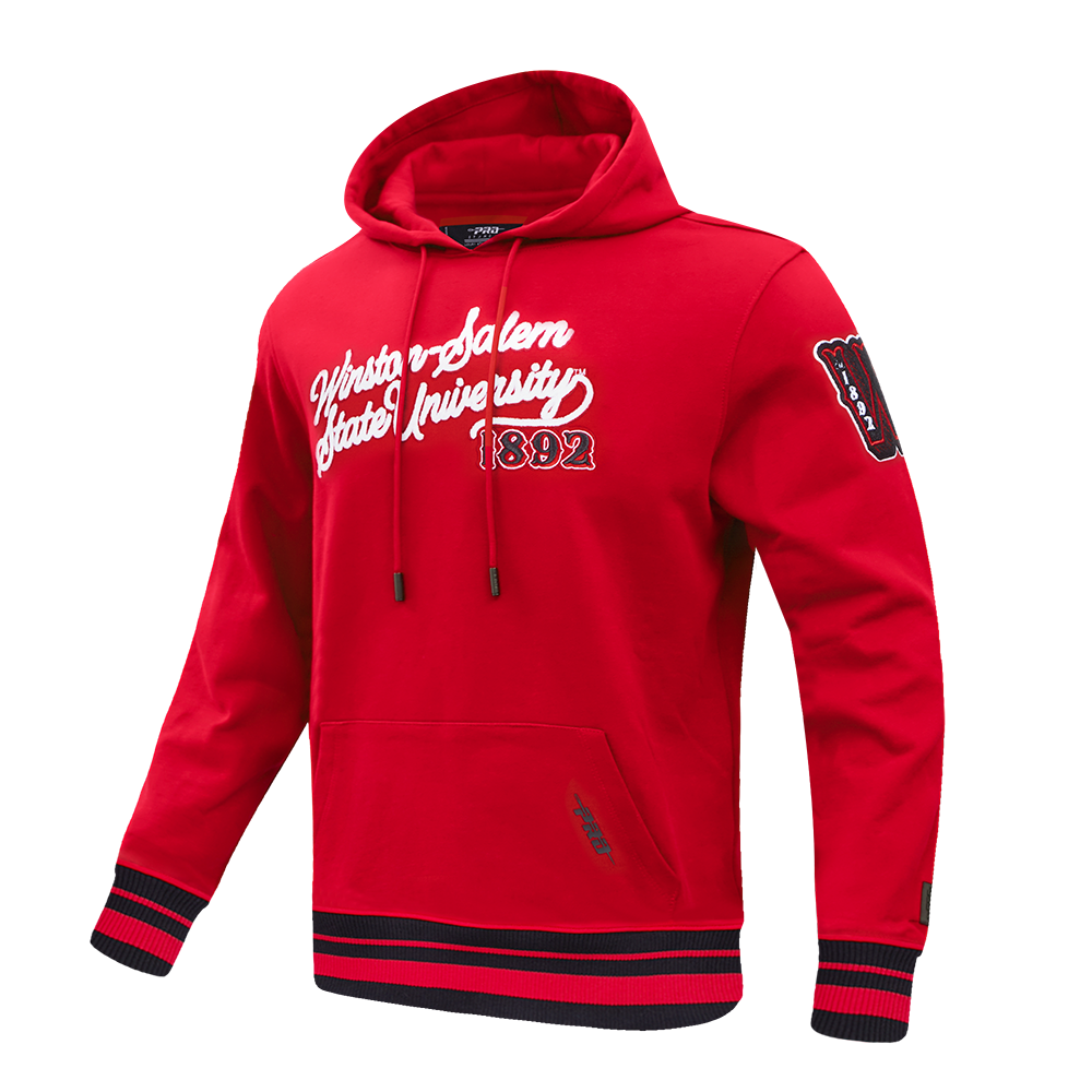 COLLEGE WINSTON-SALEM STATE UNIVERSITY VINTAGE VARSITY MEN'S FLC RIB PO (RED/BLACK)