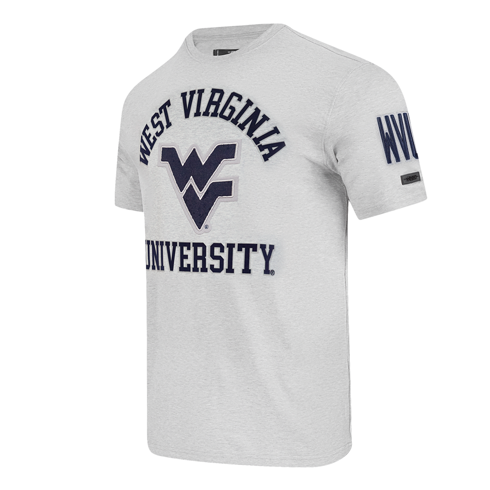 WEST VIRGINIA UNIVERSITY CLASSIC MEN'S STACKED LOGO TEE (HEATHER GREY)