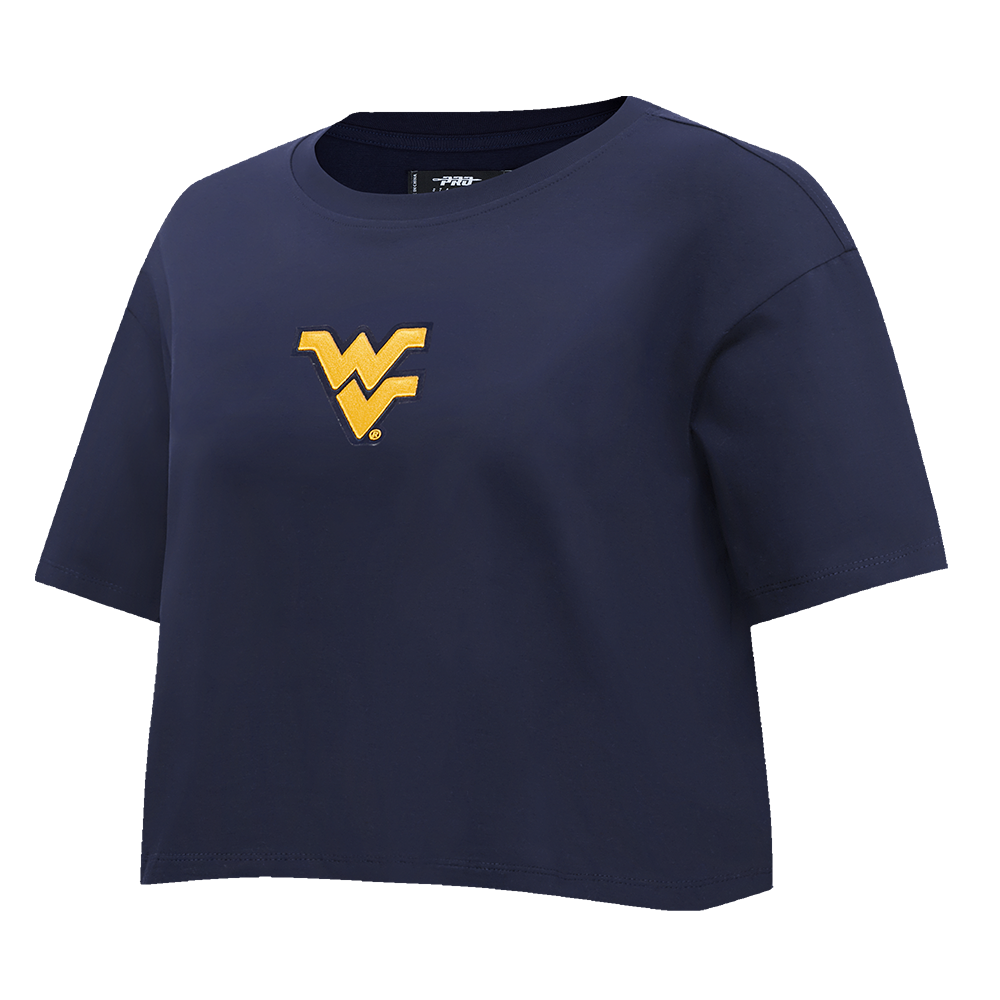 COLLEGE WEST VIRGINIA UNIVERSITY WINGSPAN WOMEN'S SJ BOXY TEE (MIDNIGHT NAVY)